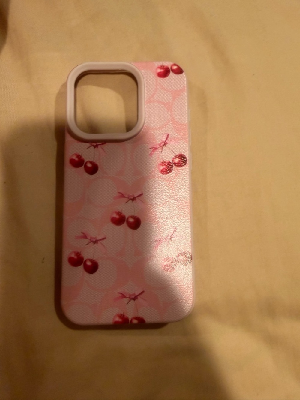 Pink Cherry Pattern Phone Case - Brand Unspecified